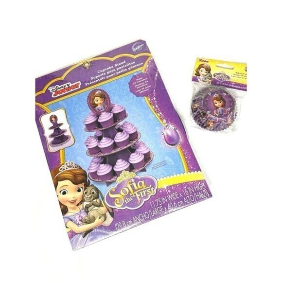 Disney Sofia the First cupcake tower with cupcake liners - Picture 1 of 8